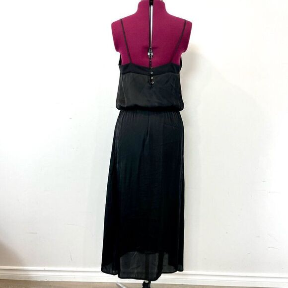 H&M Black Spaghetti Strap Slipon Midi Dress sz 10 - Picture 5 of 7
